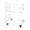 VEVOR Acrylic Table with Wheels, 2 Tiers Mobile Cart Table, Modern Rolling Acrylic Storage Desk, Clear Nightstand Side End Desk, for Living Room, Bedroom, Bar, Office, 12 x 16.3 x 18.9 in (Clear)
