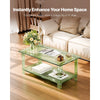 VEVOR Acrylic Coffee Table, 2 Tiers Center Table with Storage Shelf, Modern Rectangle Acrylic Coffee Desk, Ideal for Dining Room, Kitchen Island, Restaurant, Office, 19.7 x 31.5 x 15.7 in (Green)