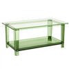 VEVOR Acrylic Coffee Table, 2 Tiers Center Table with Storage Shelf, Modern Rectangle Acrylic Coffee Desk, Ideal for Dining Room, Kitchen Island, Restaurant, Office, 19.7 x 31.5 x 15.7 in (Green)