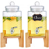 VEVOR Beverage Dispenser, 1.5 Gallon Drink Dispensers for Parties,2PC,Glass Juice Dispenser with Stand, Stainless Steel Spigot, Iced Tea Lemonade Juice Water Dispenser, for Restaurants, Hotels, Partie