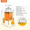 VEVOR Beverage Dispenser, 1.5 Gallon Drink Dispensers for Parties, 2PC,Glass Juice Dispenser with Stand, Stainless Steel Spigot, Iced Tea Lemonade Juice Water Dispenser, for Restaurants, Hotels, Parti
