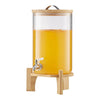 VEVOR Beverage Dispenser, 2.2 Gallon Drink Dispensers for Parties, Glass Juice Dispenser with Wood Stand, Stainless Steel Spigot, Iced Tea Lemonade Juice Water Dispensers for Parties
