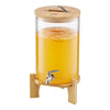 VEVOR Beverage Dispenser, 2.2 Gallon Drink Dispensers for Parties, Glass Juice Dispenser with Wood Stand, Stainless Steel Spigot, Iced Tea Lemonade Juice Water Dispensers for Parties