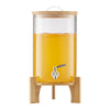 VEVOR Beverage Dispenser, 2.2 Gallon Drink Dispensers for Parties, Glass Juice Dispenser with Wood Stand, Stainless Steel Spigot, Iced Tea Lemonade Juice Water Dispensers for Parties