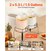 VEVOR Beverage Dispenser, 2 Pack 1.5 Gallon Drink Dispensers for Parties, Glass Juice Dispenser with Metal Stand, Stainless Steel Spigot, Iced Tea Lemonade Juice Water Dispensers for Parties