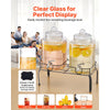 VEVOR Beverage Dispenser, 2 Pack 1.5 Gallon Drink Dispensers for Parties, Glass Juice Dispenser with Metal Stand, Stainless Steel Spigot, Iced Tea Lemonade Juice Water Dispensers for Parties