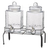 VEVOR Beverage Dispenser, 2 Pack 1.5 Gallon Drink Dispensers for Parties, Glass Juice Dispenser with Metal Stand, Stainless Steel Spigot, Iced Tea Lemonade Juice Water Dispensers for Parties