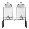VEVOR Beverage Dispenser, 2 Pack 1.5 Gallon Drink Dispensers for Parties, Glass Juice Dispenser with Metal Stand, Stainless Steel Spigot, Iced Tea Lemonade Juice Water Dispensers for Parties
