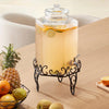 VEVOR Beverage Dispenser, 2.5 Gallon Drink Dispensers for Parties, Glass Juice Dispenser with Metal Stand, Stainless Steel Spigot, Iced Tea Lemonade Juice Water Dispensers for Parties