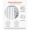 VEVOR White Fabric Shower Curtain, 240 GSM Weighted Waffle Shower Curtains, Polyester Curtain with Rust-Resistant Hooks, Machine Washable & Water Repellent, for Bathroom Showers, Bath Tubs, 72x72 in