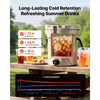 VEVOR Insulated Beverage Dispenser 2.5 Gallon Hot and Cold Beverage Server, for Camping Outdoor Events Parties, Leakproof Ice Water Drink Cooler, with Easy Pour Spigot, Latched Lid, Portable Handle