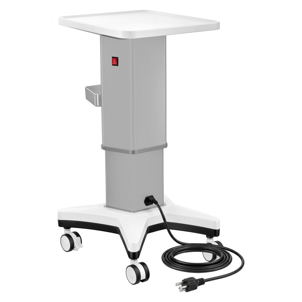 VEVOR Medical Cart 110.23 lbs Max Load Electric Lift Medical Trolley Cart, for Clinic, Hospital, Laboratory, Stable Support, Adjustable Height, Silent Rolling Trolley with 360° Swivel Lockable Wheels