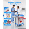 VEVOR Medical Cart 242.51 lbs Max Load Medical Trolley Cart with Cabinet, for Hospital, Clinic, Laboratory, Stable Support, with 2 Drawers, Silent Rolling Trolley with 360° Swivel Lockable Wheels