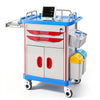 VEVOR Medical Cart 242.51 lbs Max Load Medical Trolley Cart with Cabinet, for Hospital, Clinic, Laboratory, Stable Support, with 2 Drawers, Silent Rolling Trolley with 360° Swivel Lockable Wheels