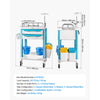 VEVOR Medical Cart 242.51 lbs Max Load Medical Trolley Cart with 2 Drawers, for Hospital, Clinic, Laboratory, Stable Support, Silent Rolling Trolley with 360° Swivel Lockable Wheels, Organized Storage