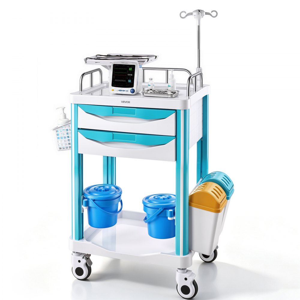 Vevor Medical Cart Mobile Trolley with 2 Drawers New
