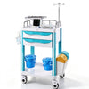 VEVOR Medical Cart 242.51 lbs Max Load Medical Trolley Cart with 2 Drawers, for Hospital, Clinic, Laboratory, Stable Support, Silent Rolling Trolley with 360° Swivel Lockable Wheels, Organized Storage
