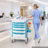 VEVOR Medical Cart 242.51 lbs Max Load Medical Trolley Cart with 5 Drawers, for Hospital, Clinic, Laboratory, Stable Support, Silent Rolling Trolley with 360° Swivel Lockable Wheels, Organized Storage