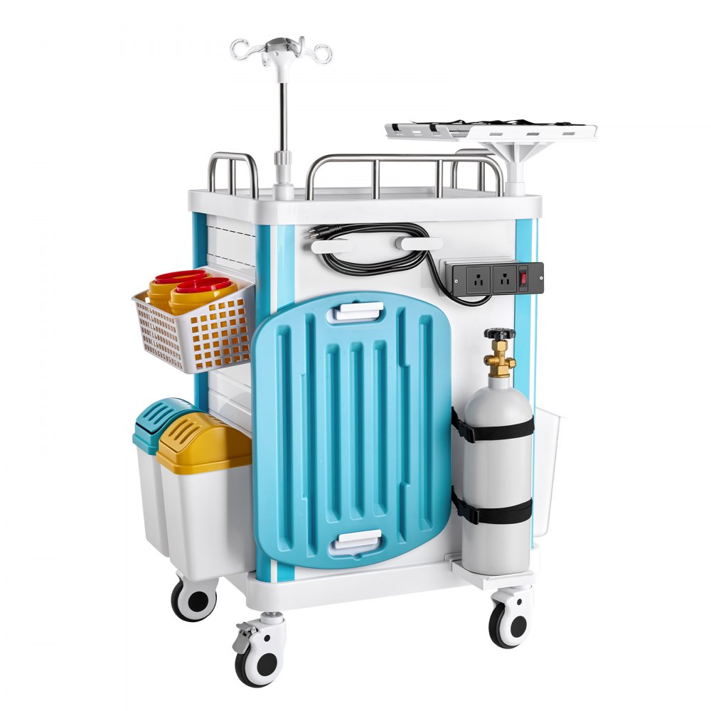 VEVOR Medical Cart 242.51 lbs Max Load Medical Trolley Cart with 5 Drawers, for Hospital, Clinic, Laboratory, Stable Support, Silent Rolling Trolley with 360° Swivel Lockable Wheels, Organized Storage