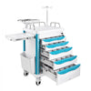 VEVOR Medical Cart 242.51 lbs Max Load Medical Trolley Cart with 5 Drawers, for Hospital, Clinic, Laboratory, Stable Support, Silent Rolling Trolley with 360° Swivel Lockable Wheels, Organized Storage
