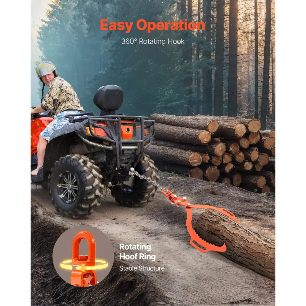 VEVOR 28in Log Lifting Tongs, 2-Claw Log Tongs, Heavy Duty Steel Log Grapple, 1100LBS Lifting Capacity, Swivel Log Graper Timber, Eagle Claw Design, Log Skidding Tongs for Trucks, Tractors, Forklifts