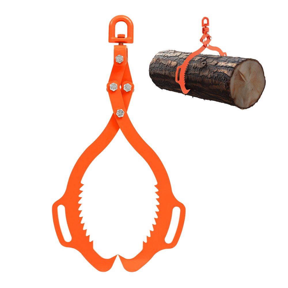 VEVOR 28in Log Lifting Tongs, 2-Claw Log Tongs, Heavy Duty Steel Log Grapple, 1100LBS Lifting Capacity, Swivel Log Graper Timber, Eagle Claw Design, Log Skidding Tongs for Trucks, Tractors, Forklifts