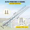 VEVOR Spring Wire and Lock Channel,6.56ft Spring Lock & U-Channel Bundle for Greenhouse, 20 Packs PE Coated Spring Wire & Aluminum Alloy Channel, Plastic Poly Film or Shade Cloth Attachment with Screw
