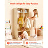 VEVOR 2-Section Kids Coat Locker, Wooden Toddler Cubby Storage Organizer with 4 Hooks & Anti-Tip Kit, Modern Kid Coat Cubbies with 4 Small Open Storage Boxes for Home, Kindergarten, Daycare, Natural