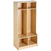 VEVOR 2-Section Kids Coat Locker, Wooden Toddler Cubby Storage Organizer with 4 Hooks & Anti-Tip Kit, Modern Kid Coat Cubbies with 4 Small Open Storage Boxes for Home, Kindergarten, Daycare, Natural