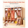 VEVOR 5-Section Kids Coat Locker, Wooden Toddler Cubby Storage Organizer with 10 Hooks & Non-Slip Mat, Modern Kid Coat Cubbies with 10 Small Open Storage Boxes for Home, Kindergarten, Daycare, Natural