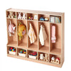 VEVOR 5-Section Kids Coat Locker, Wooden Toddler Cubby Storage Organizer with 10 Hooks & Non-Slip Mat, Modern Kid Coat Cubbies with 10 Small Open Storage Boxes for Home, Kindergarten, Daycare, Natural