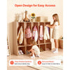 VEVOR 5-Section Kids Coat Locker, Wooden Toddler Cubby Storage Organizer with 10 Hooks & Non-Slip Mat, Modern Kid Coat Cubbies with 5 Small Open Storage Boxes for Home, Kindergarten, Daycare, Natural