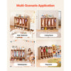 VEVOR 5-Section Kids Coat Locker, Wooden Toddler Cubby Storage Organizer with 10 Hooks & Non-Slip Mat, Modern Kid Coat Cubbies with 5 Small Open Storage Boxes for Home, Kindergarten, Daycare, Natural