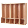 VEVOR 5-Section Kids Coat Locker, Wooden Toddler Cubby Storage Organizer with 10 Hooks & Non-Slip Mat, Modern Kid Coat Cubbies with 5 Small Open Storage Boxes for Home, Kindergarten, Daycare, Natural