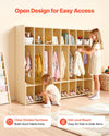 VEVOR kids coat locker - cubbies and hooks detail view