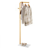 VEVOR Coat Rack, Freestanding Coats Rack Stand with Quartz Stone Base & 3 Round Hooks, Free Standing Hall Coat Tree for Entryway, Bedroom, Living Room, Stylish Clothes Hanger Stand for Coats, Hat, Bag