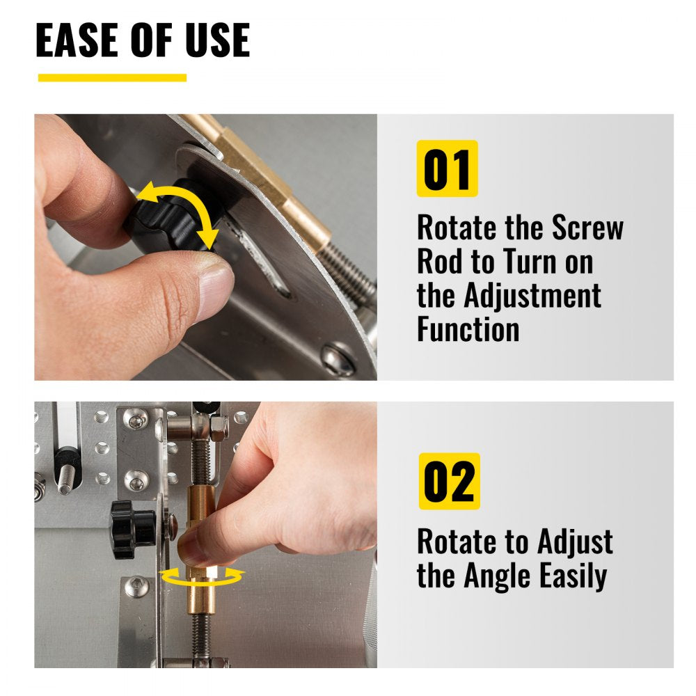 VEVOR Belt Grinder Knife Jig, 7-3/4\'\' Long Sharpening Locator, 85°~ 115°Adjustable Angle, Belt Knife Sharpener Jig with Tool Holder, Dual Handles, Knife Making for Belt Sander Machine - Regular
