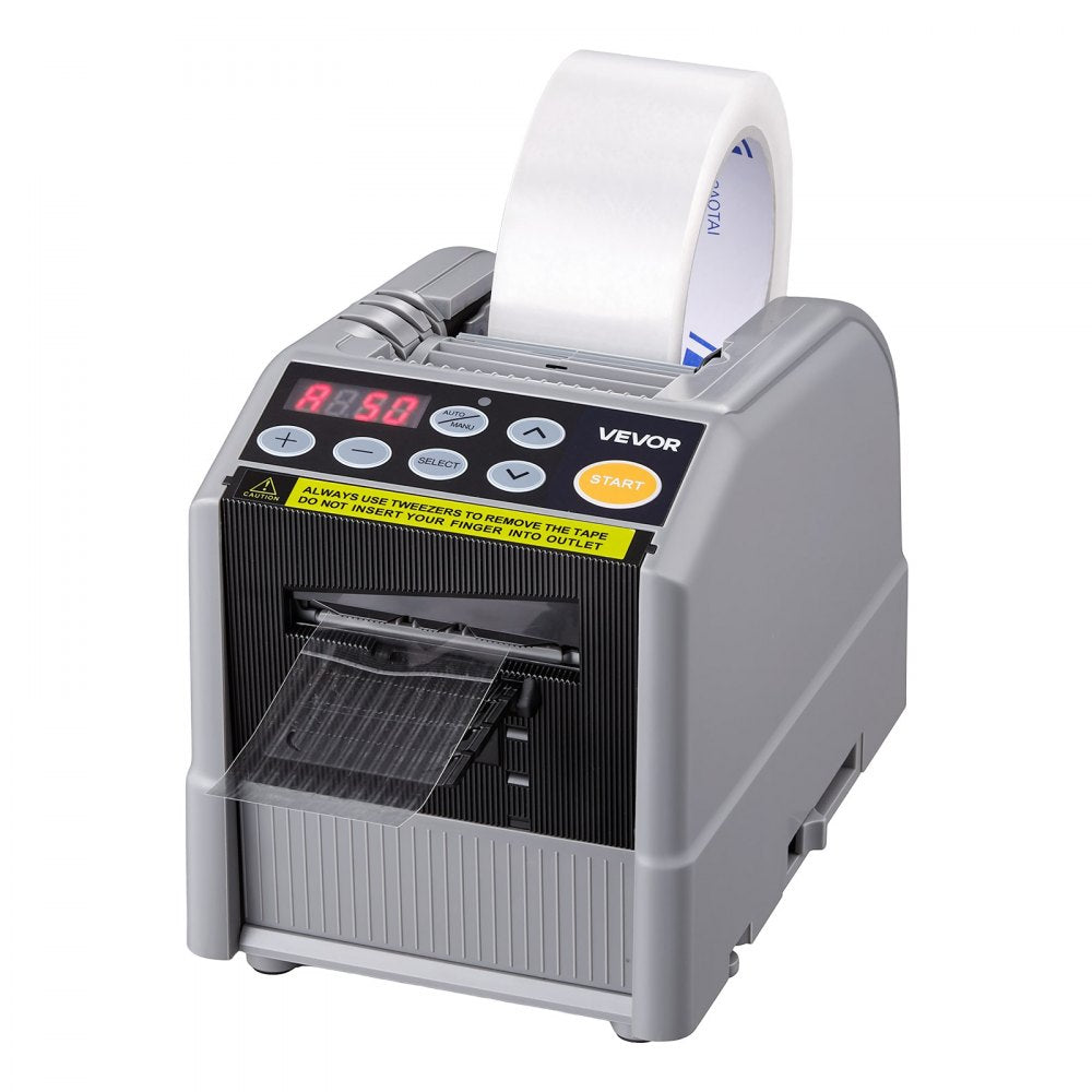 VEVOR Automatic Tape Dispenser 999mm Max Cut Length Electric Ribbon Cutter, 110V Electric Automatic Tape Cutter, Dual-Tape Capability, Fits 6–60mm Width Tape for Shipping, Packaging & Gift Wrapping