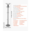 VEVOR Freestanding Coat Rack, Metal Coats Rack Stand with Umbrella Holder, Stable Marble Base & 14 Hooks, Hall Coat Tree for Entryway, Bedroom, Living Room, Stylish Coats Hanger for Hats, Scarves, Bag