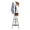 VEVOR Coat Rack, Freestanding Coats Rack Stand with 2 Shelves & 6 Hooks, Free Standing Hall Coat Tree for Entryway, Bedroom, Living Room, Modern Clothes Hanger Stand for Coats, Hats, Scarves, Handbags