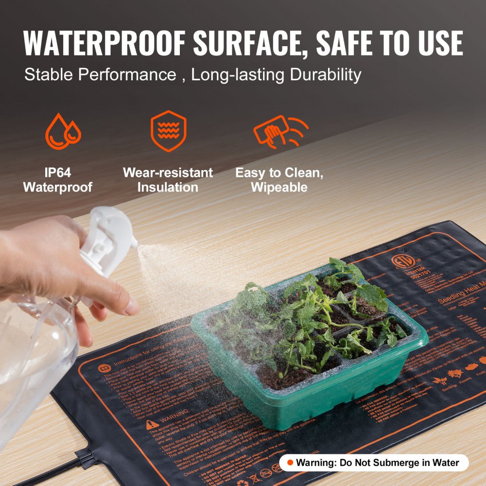 VEVOR 48"x 20.75" Seedling Heat Mat w/ Digital Thermostat Combo Set,MET-Listed Heating Pad for Seed Starting, Waterproof Seed Mats for Germination, Indoor Gardening, Hydroponic, Greenhouse, 1 Pack