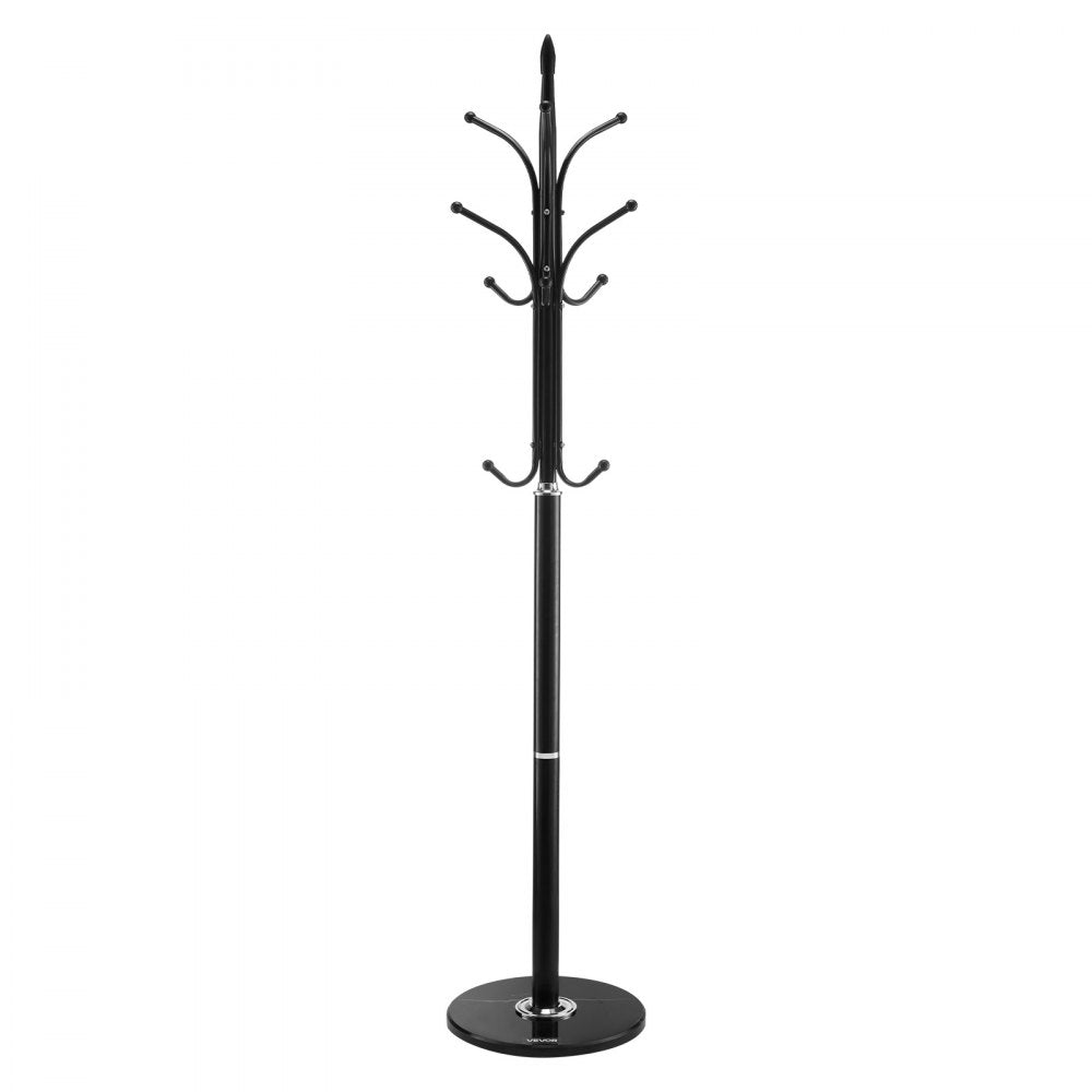 VEVOR Coat Rack Freestanding, Coats Tree Stand with Stable Marble Base & 6 Hooks, Free Standing Hall Coat Rack for Entryway, Bedroom, Office, Living Room, Modern Clothes Hanger for Coats, Hats, Bags