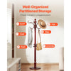 VEVOR Coat Rack Freestanding, Wooden Coats Rack Stand with Weighted Base & 11 Hooks, Free Standing Hall Coat Tree for Entryway, Bedroom, Living Room, Modern Clothes Hanger Stand for Coats, Hats, Bag