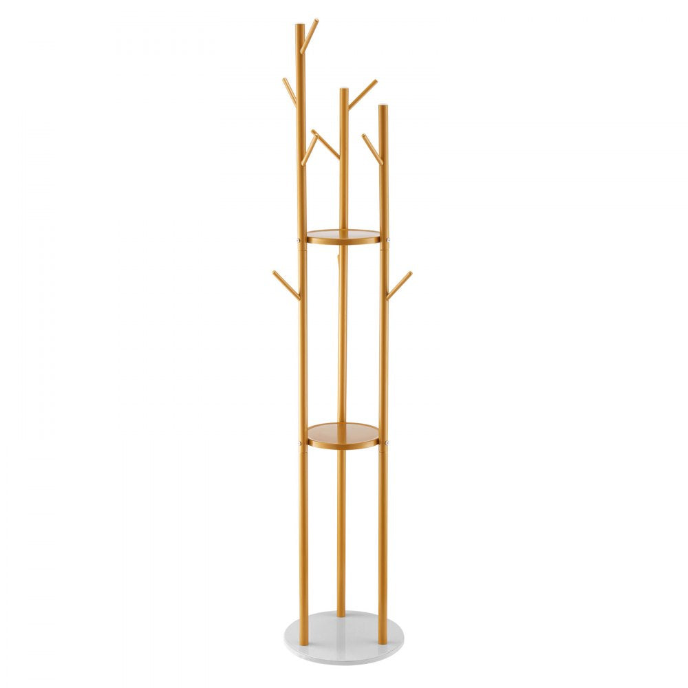 VEVOR Coat Rack, Freestanding Coat Rack Stand with Quartz Stone Base & 9 Hooks, Free Standing Hall Coat Tree for Entryway, Bedroom, Office, Living Room, Modern Clothes Hanger for Coat, Hat, Scarf, Bag