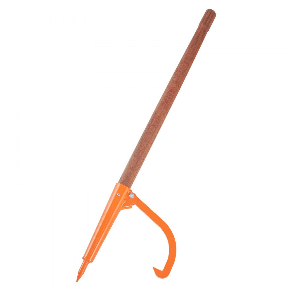 VEVOR Log Peavey, 46.5 in, Wooden Handle Log Lifter, Heavy Duty Log Roller with Max 18 in Opening, Rust-Resistant Log Jack Cant Hook, Felling Log Roller Tool for Rolling, Raising, Turning Logs