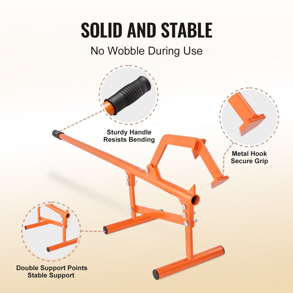 VEVOR Timberjack, 46.5 in, Heavy Duty Steel Log Lifter, Log Roller with Adjustable Cant Hook, Logging Tools Log Jack for Logs Ups to 15" Dia, Timber Jack for Rolling Cutting Lifting Logs