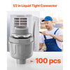 VEVOR 1/2 in 100 pcs Liquid Tight Connector Non-Metallic Conduit Fitting Connector