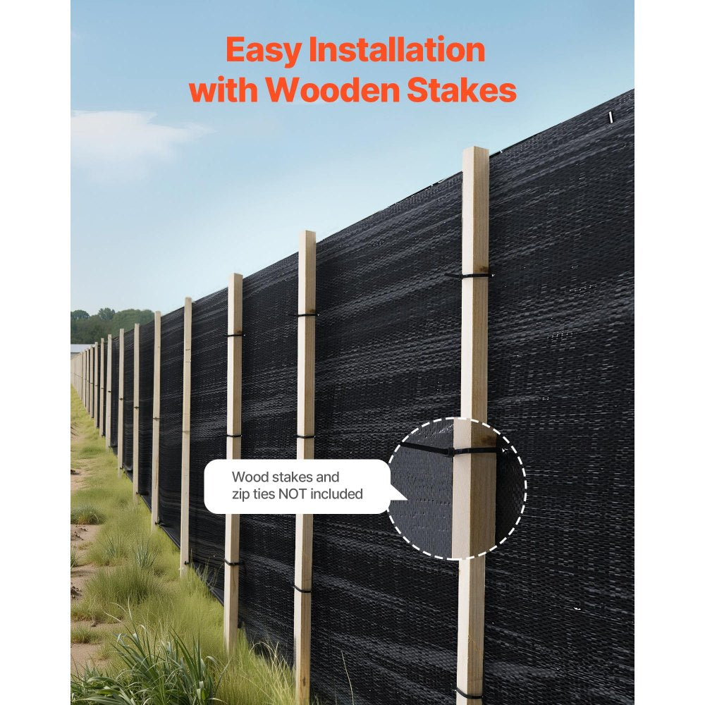 VEVOR Silt Fence Fabric Roll, 3 x 500 ft Erosion Control Fencing, Industrial Grade Tough Polypropylene Fabrics for Sediment Retention, Temporary Fabric for Construction Job Sites