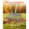 VEVOR Leaf Rake, 25 Metal Tines, Adjustable Garden Rake for Lawns with 18.3 Inch Wide Head & 36.4-72.8 Inch Long Handle, Heavy Duty Stainless Steel Small Leaves Tool for Gardening Camping Yard Grass