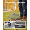 VEVOR Leaf Rake, 25 Metal Tines, Adjustable Garden Rake for Lawns with 18.3 Inch Wide Head & 36.4-72.8 Inch Long Handle, Heavy Duty Stainless Steel Small Leaves Tool for Gardening Camping Yard Grass